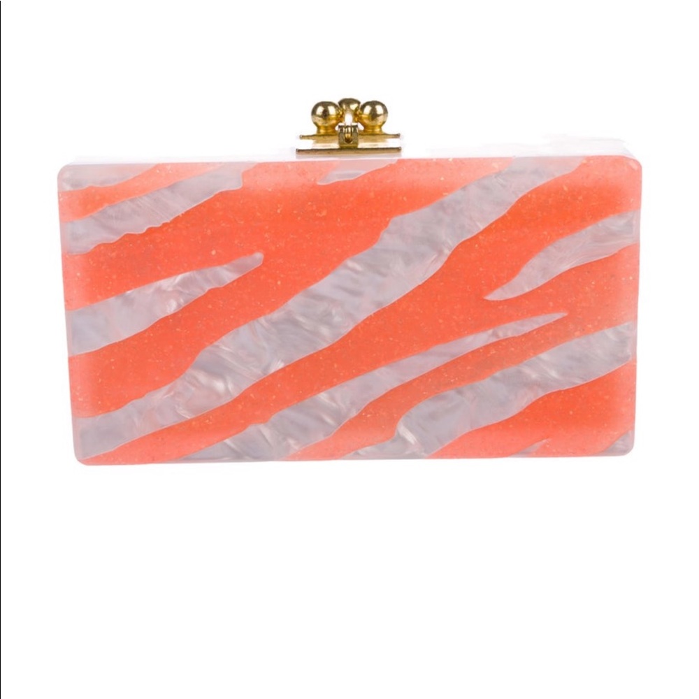 Edie Parker glitter jean acrylic clutch